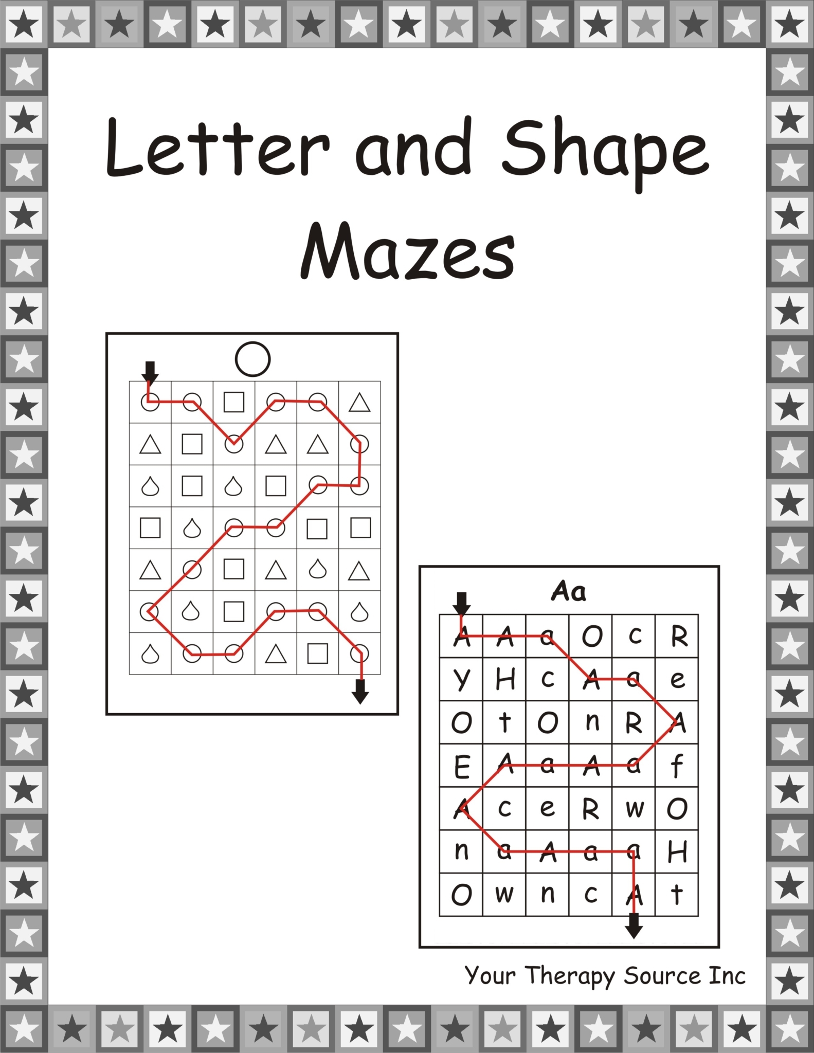 Letter And Shape Mazes Your Therapy Source