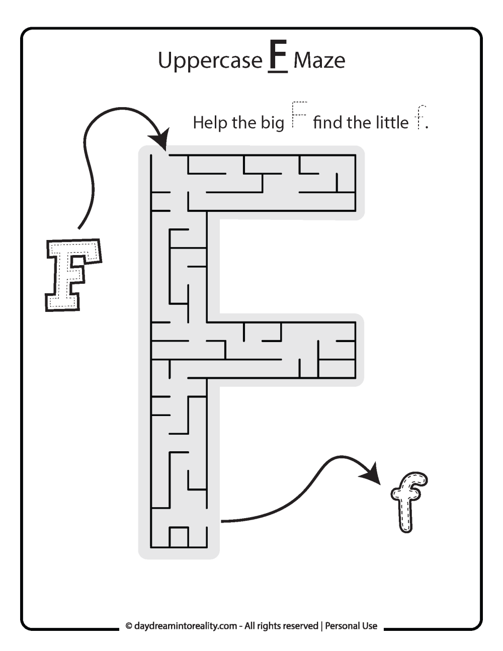 Letter F Worksheets 55 Free PDF Printables Daydream Into Reality