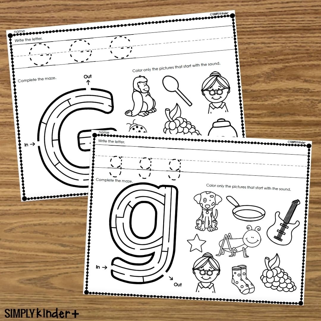 Letter G Alphabet Mazes Simply Kinder Plus