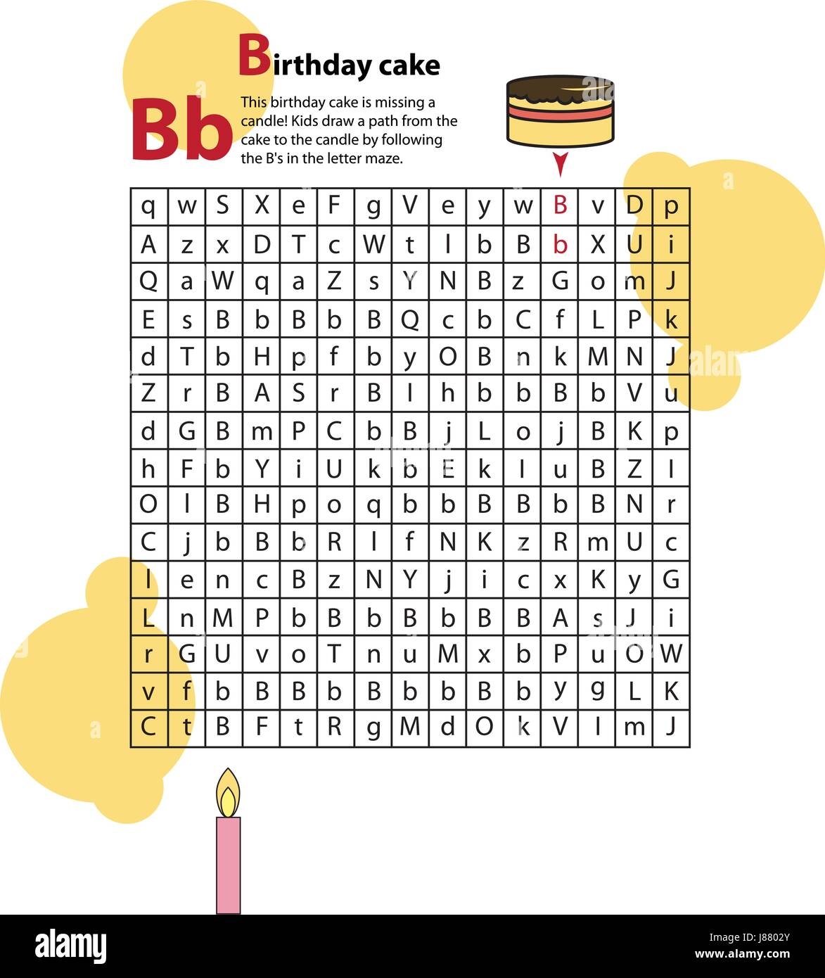 Letter Maze B This Worksheet Helps Kids Recognize And Name Capital And Lowercase Letters Stock Vector Image U0026 Art Alamy