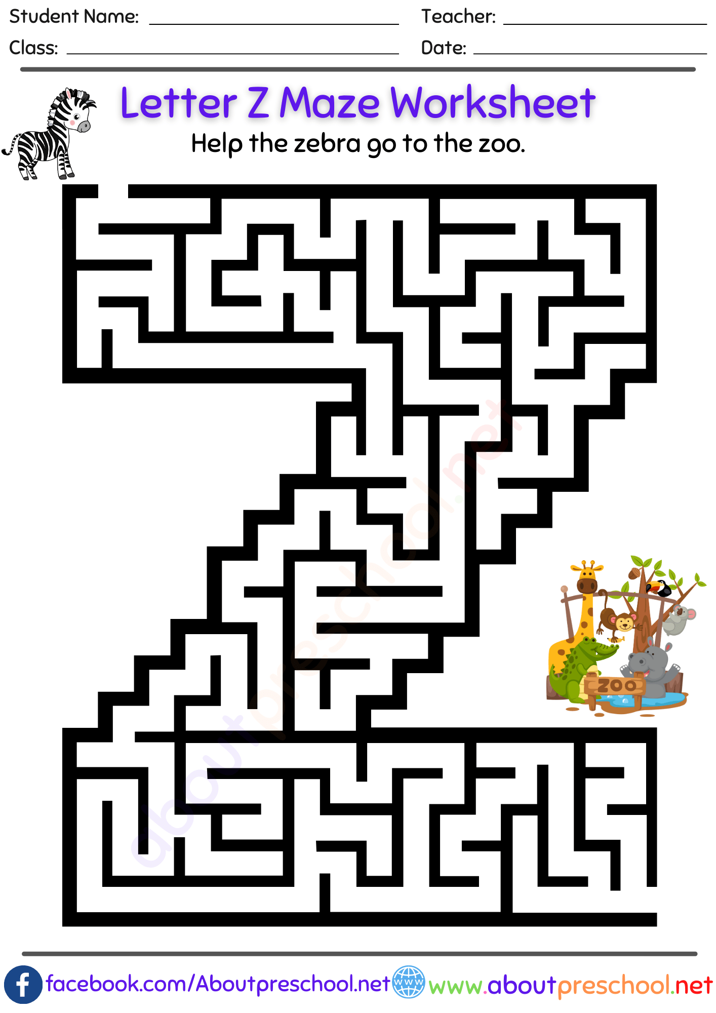 Letter Maze Worksheets Archives About Preschool