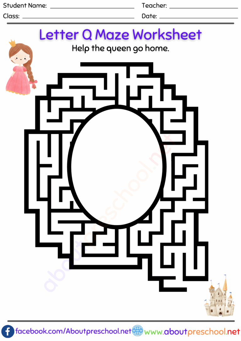 Letter Q Maze Worksheet Archives About Preschool