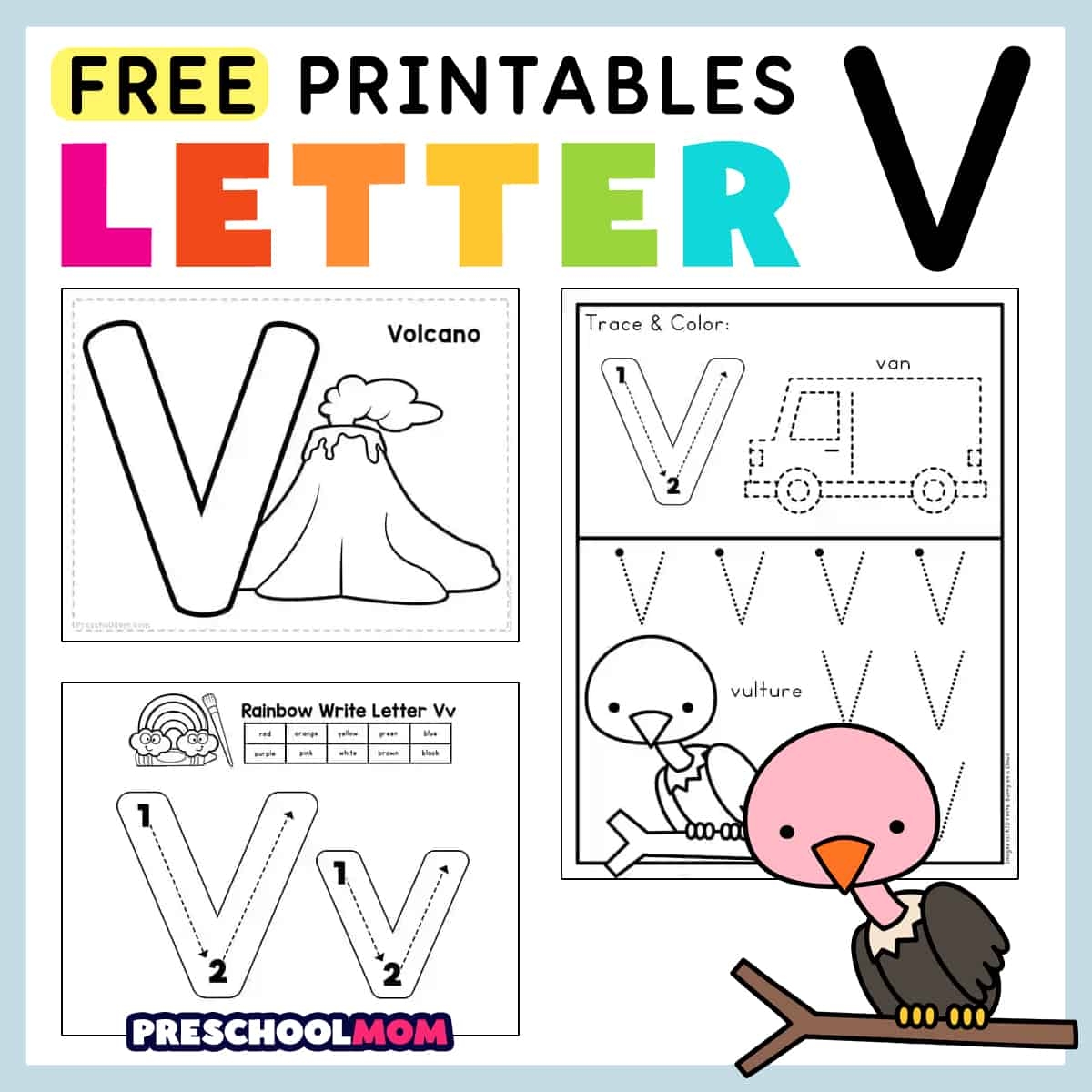 Preschool Coloring Worksheets Mazes Letter V