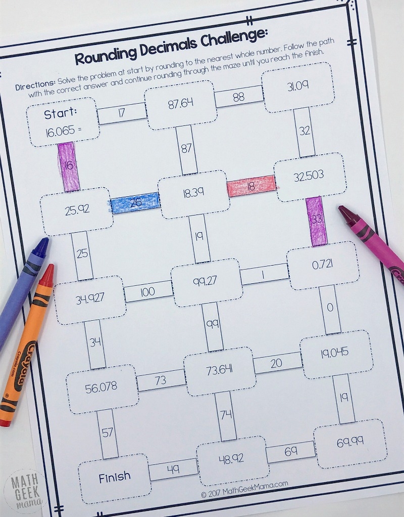 Low Prep Decimal Operations Mazes For Grades 4 6