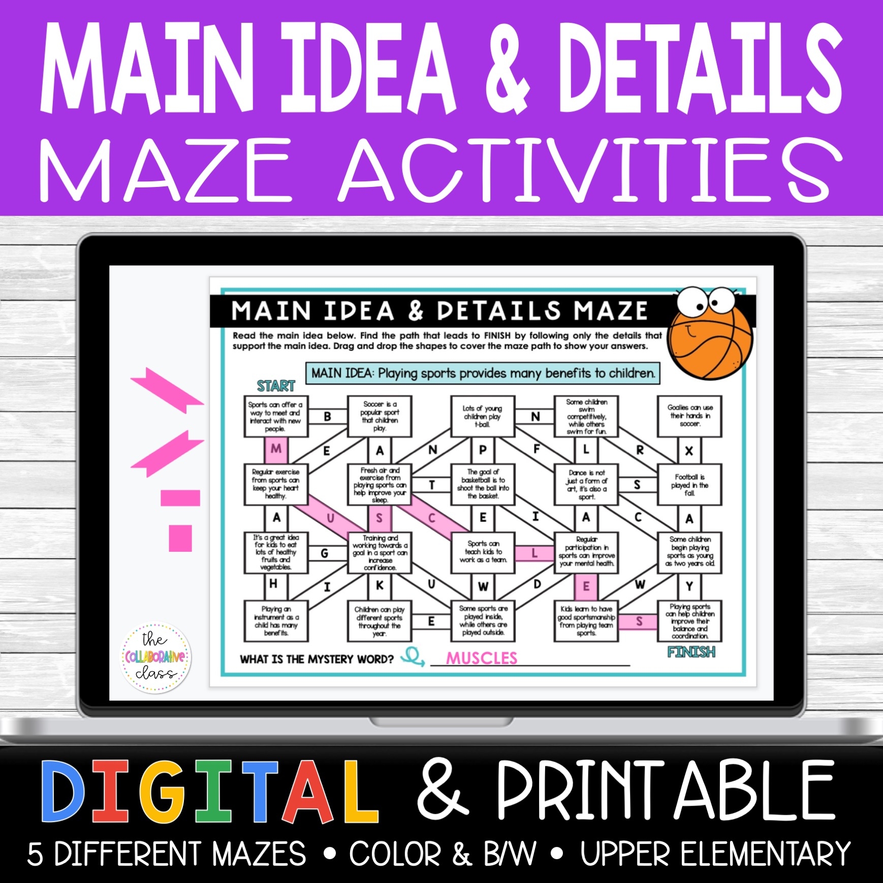 Main Idea Activities Maze Puzzles Distance Learning The Collaborative Class