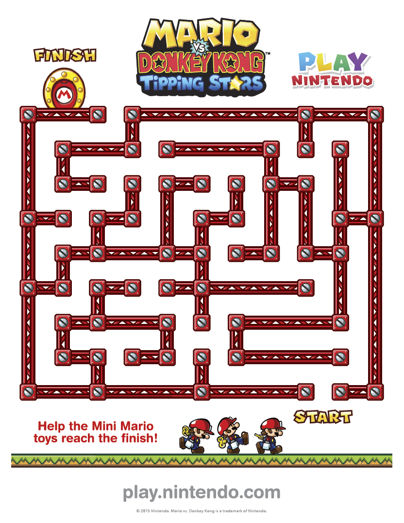 Mario Vs Donkey Kong Tipping Stars Printable Maze Play Nintendo 