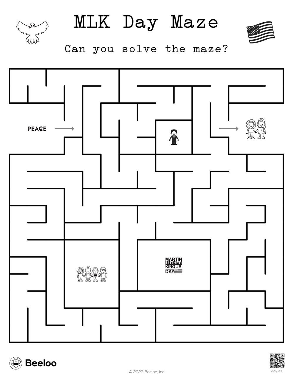 Martin Luther King Jr Day themed Mazes Beeloo Printable Crafts And Activities For Kids
