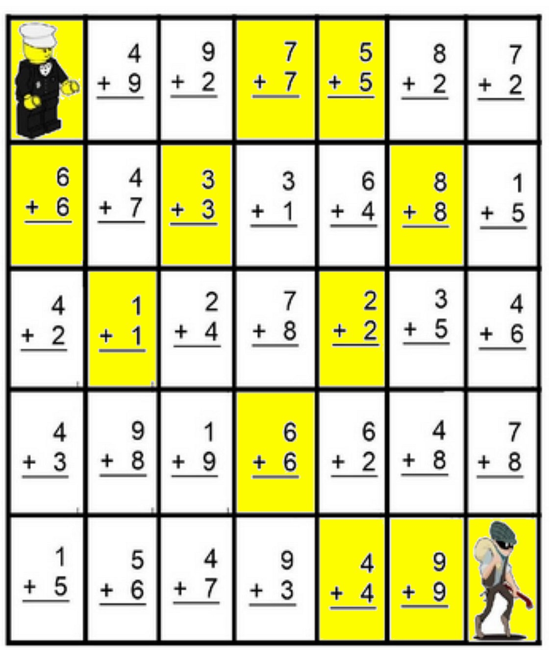 Math Maze Worksheet Grade 1