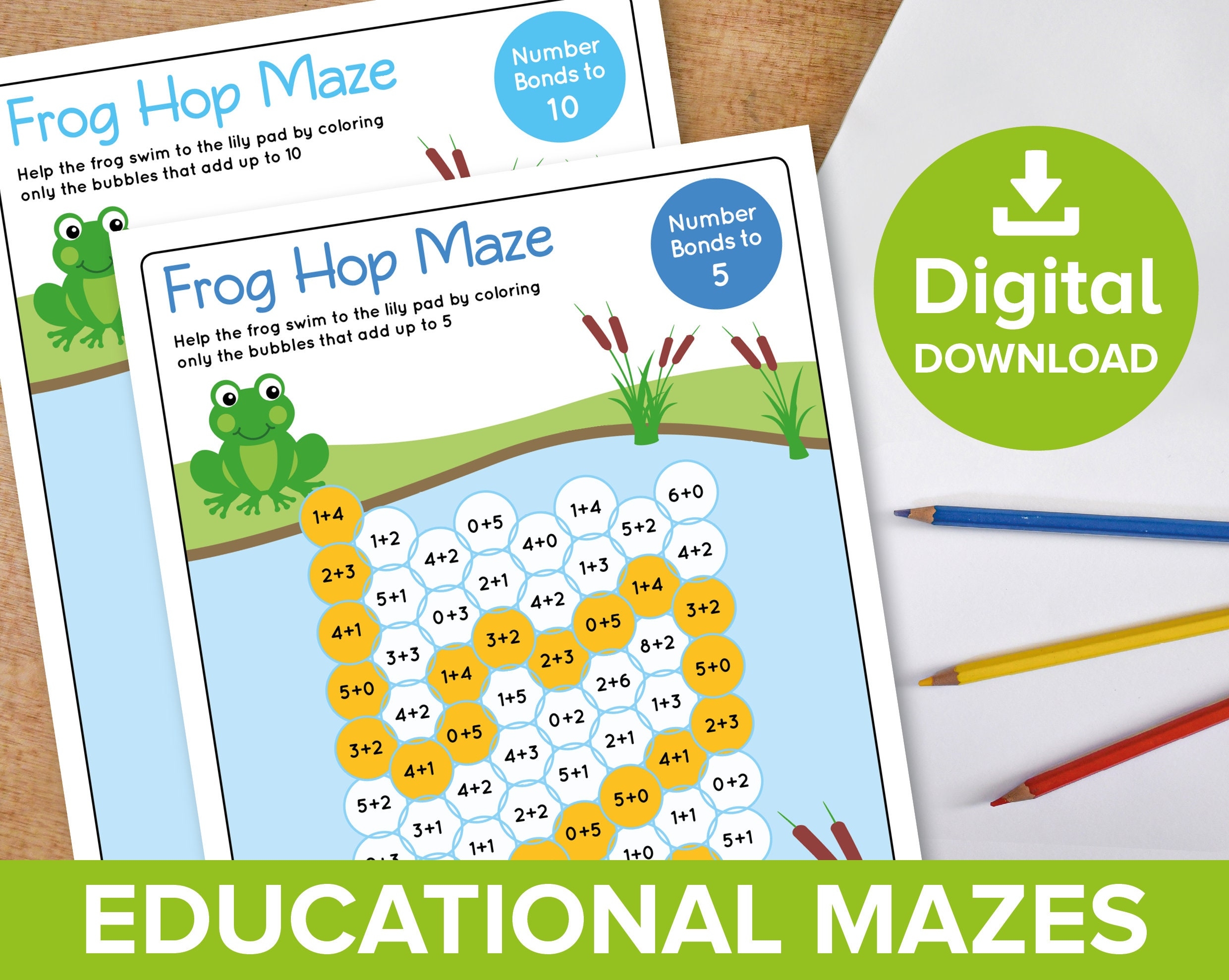 Frog Maze Worksheet For Kindergarten