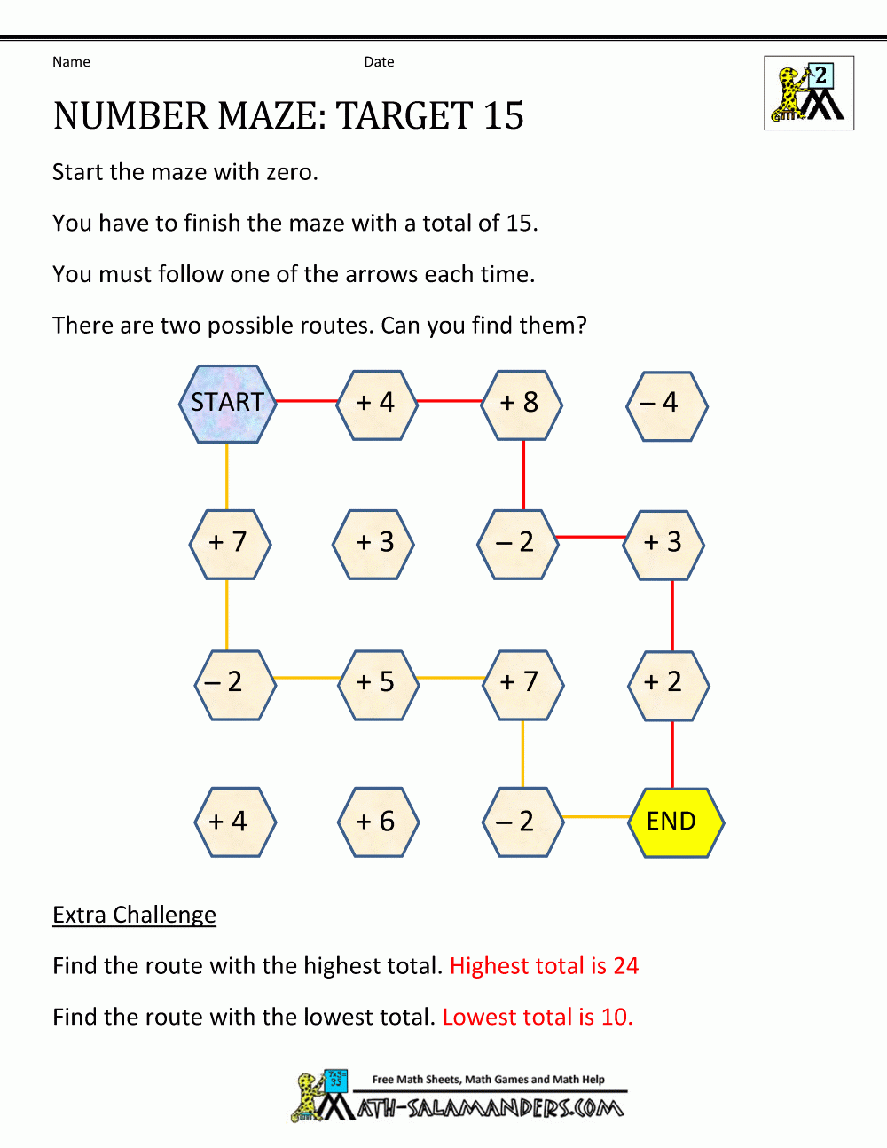 Math Puzzles For 1st Grade
