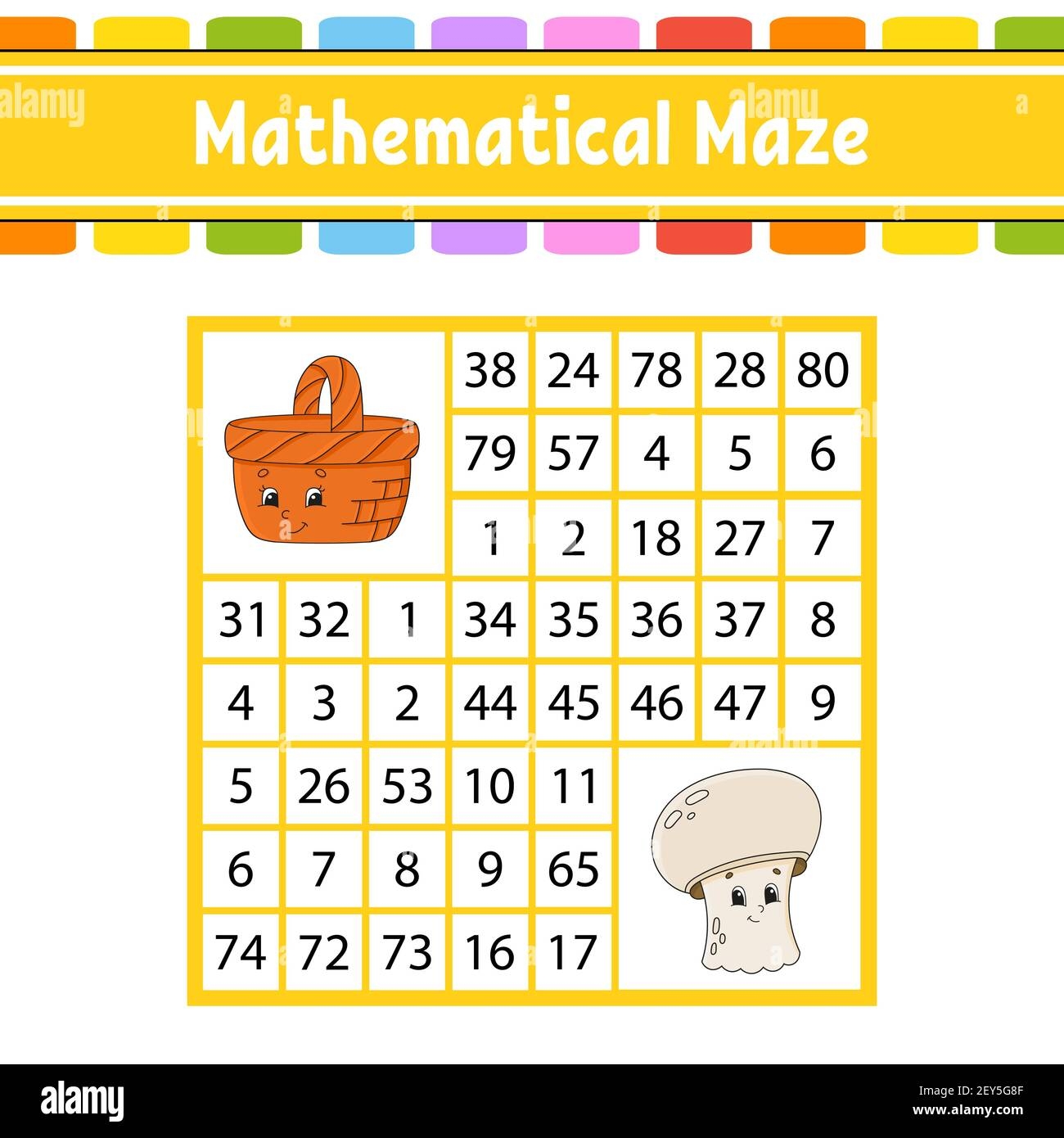 Mathematical Maze Game For Kids Number Labyrinth Education 