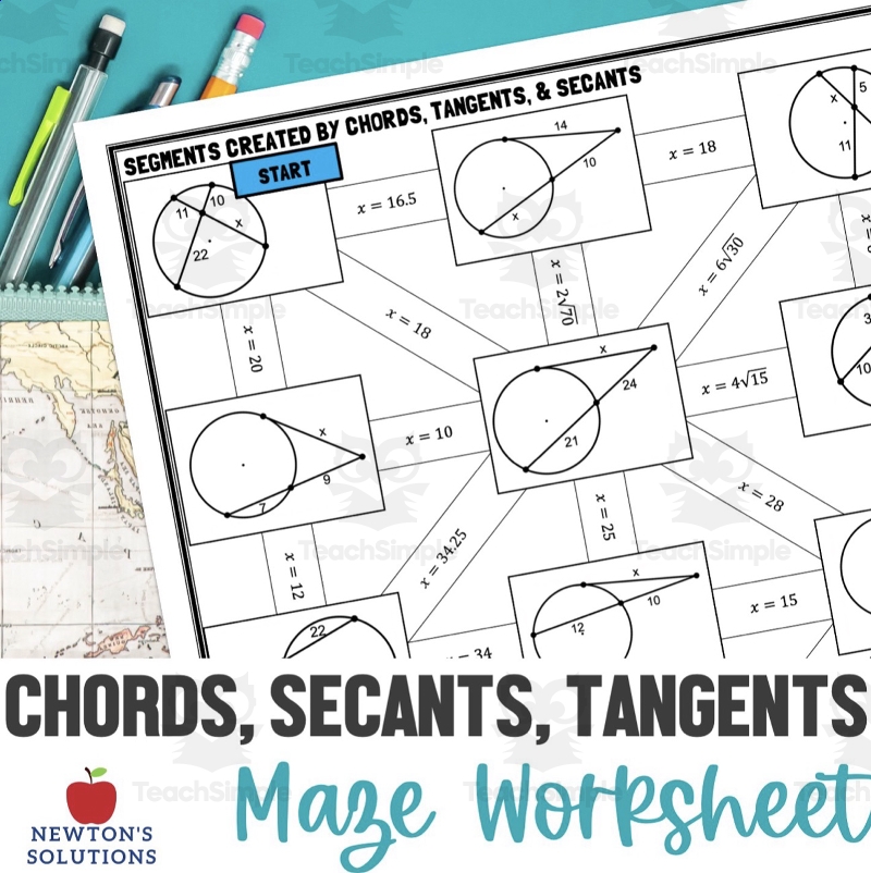 Maze Activity For Lengths Of Chords Secants And Tangents By Teach Simple