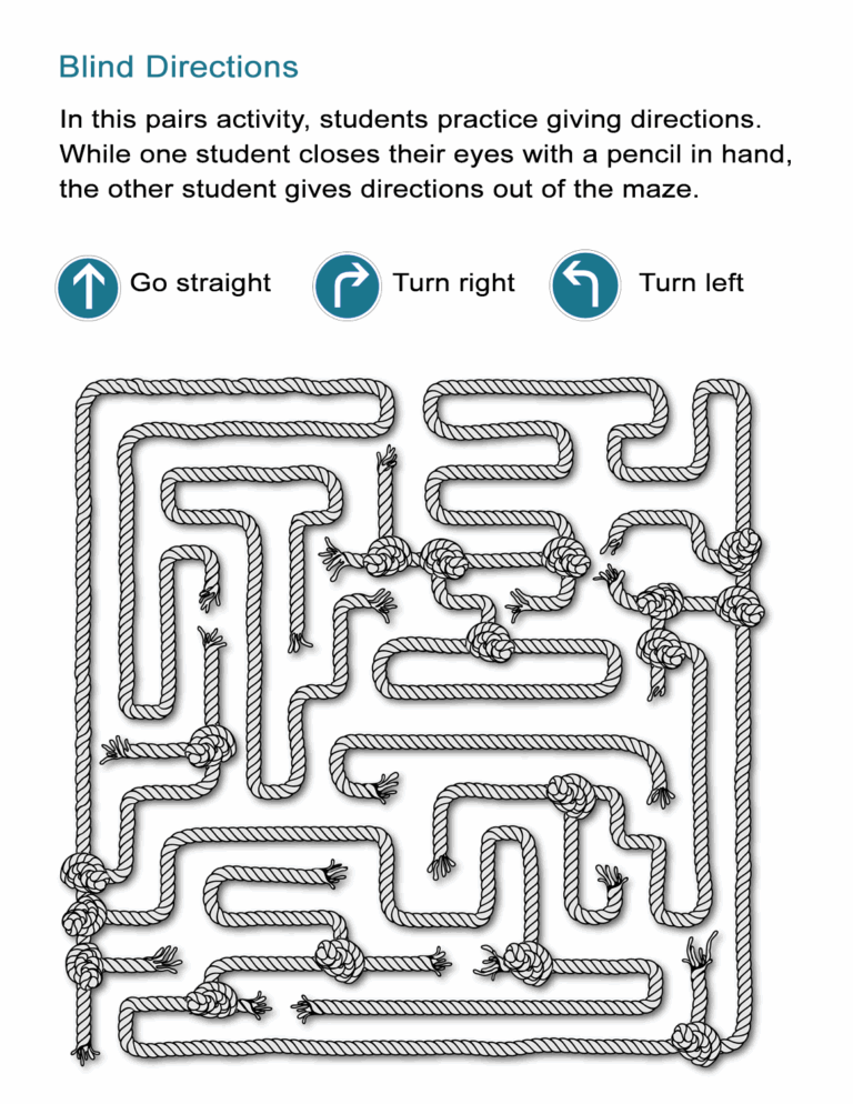 Maze Directions Worksheet ALL ESL