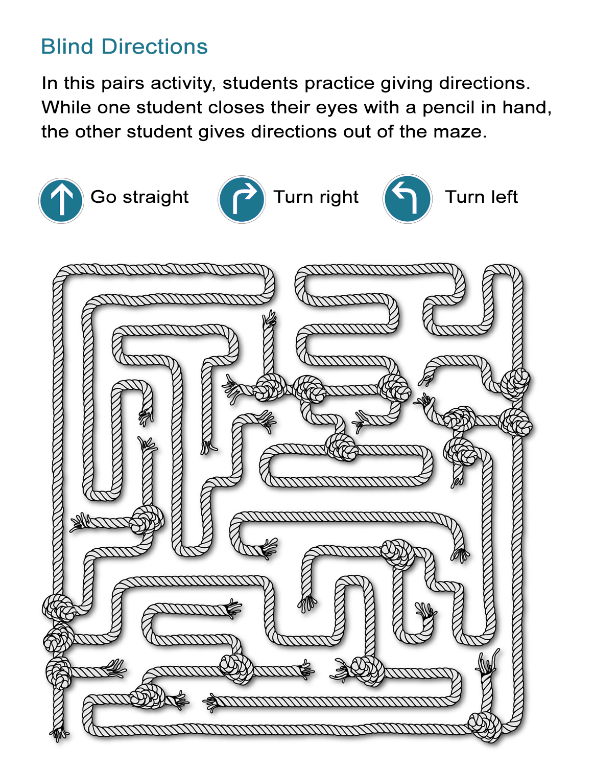 Maze Directions Worksheet ALL ESL