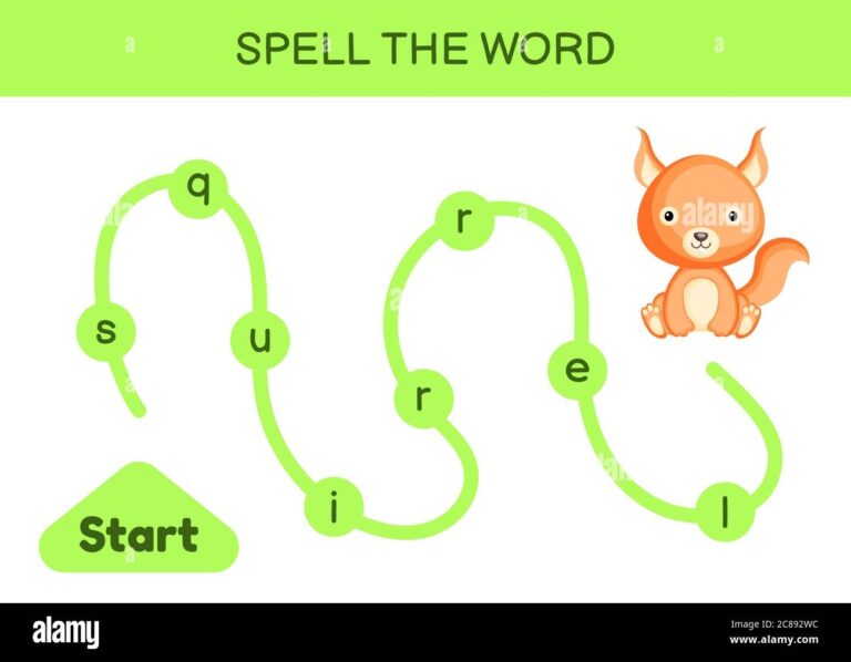 Maze For Kids Spelling Word Game Template Learn To Read Word