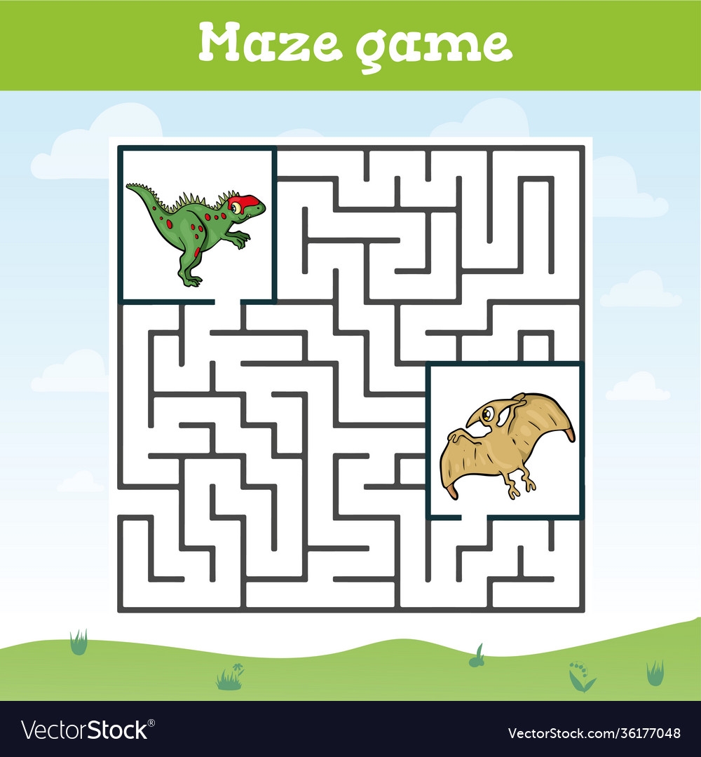Maze Game For Children Toddler Worksheet Vector Image