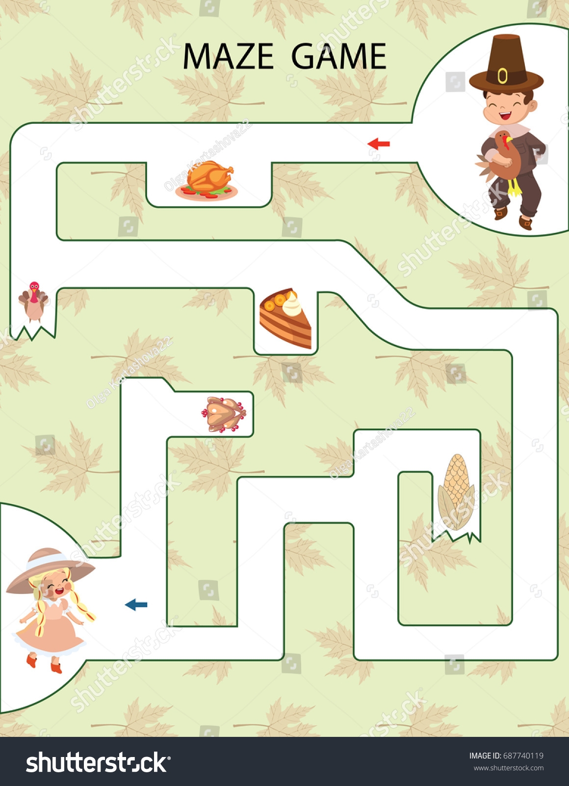 Maze Kindergarten Worksheet Labyrinth Kids Printable Stock Vector Royalty Free 687740119 Shutterstock