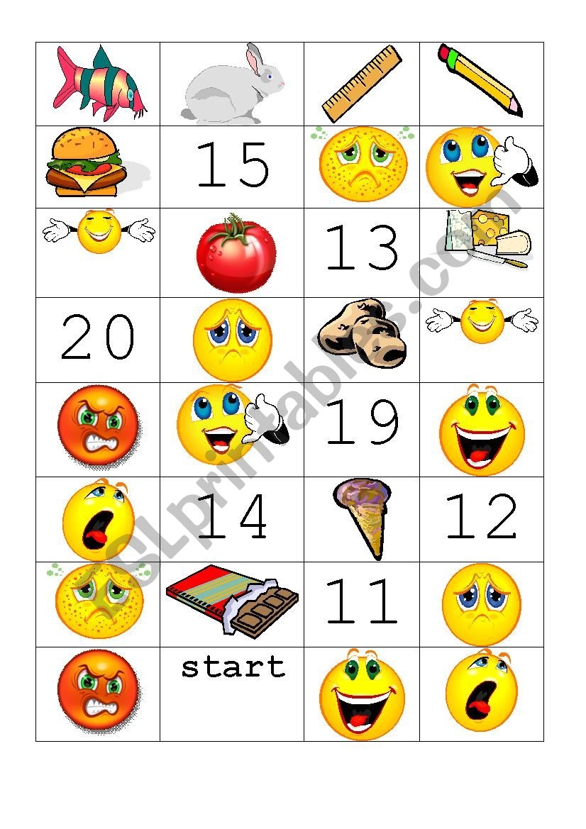 Maze Numbers Feelings Food ESL Worksheet By Andrea57