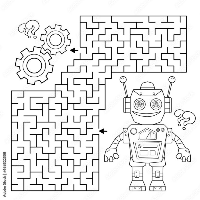 Maze Or Labyrinth Game Puzzle Coloring Page Outline Of Cartoon Worksheets Library