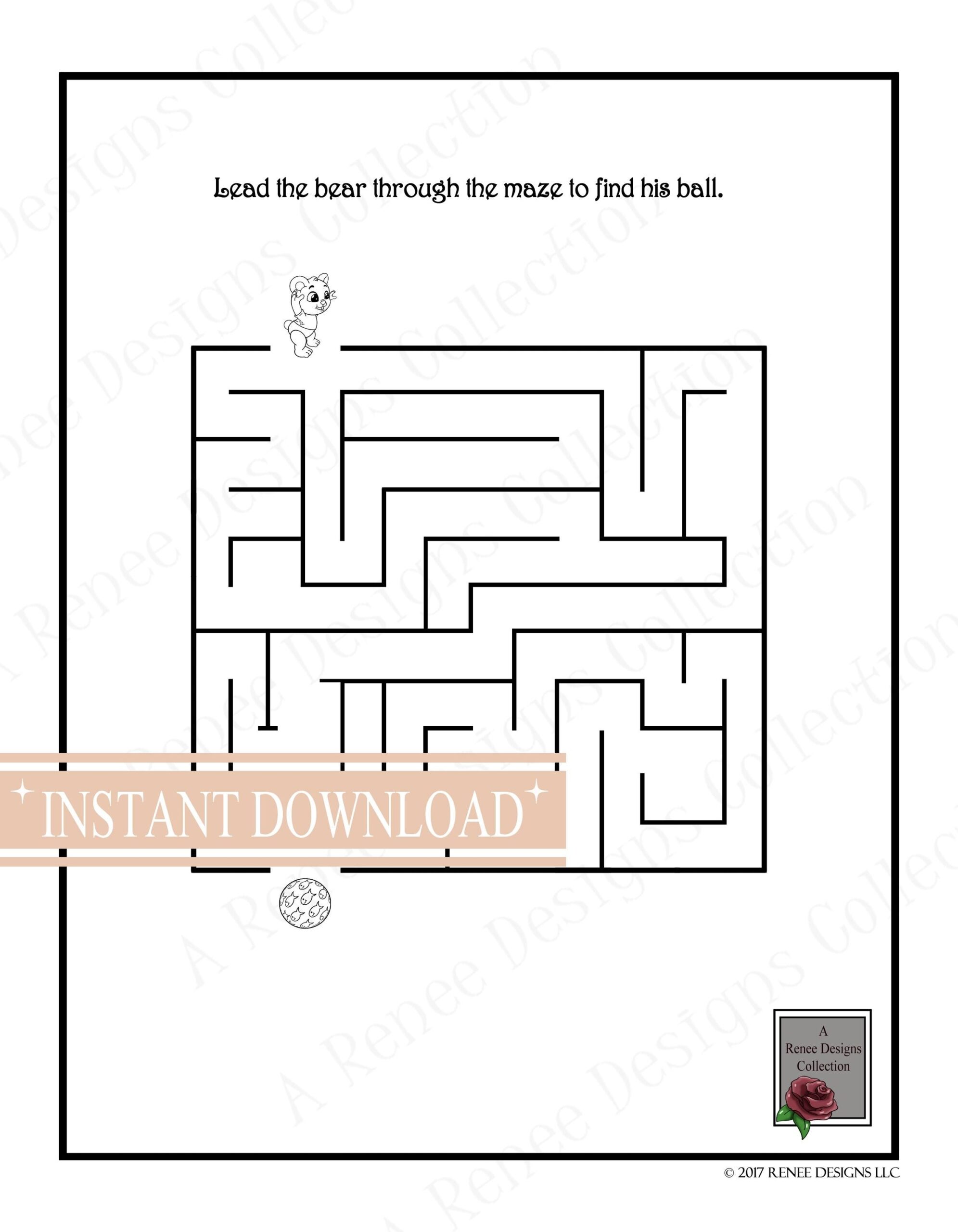 Maze Printable 4 8 year olds Classroom Activity Homeschool Activities Kindergarten Simple Mazes 
