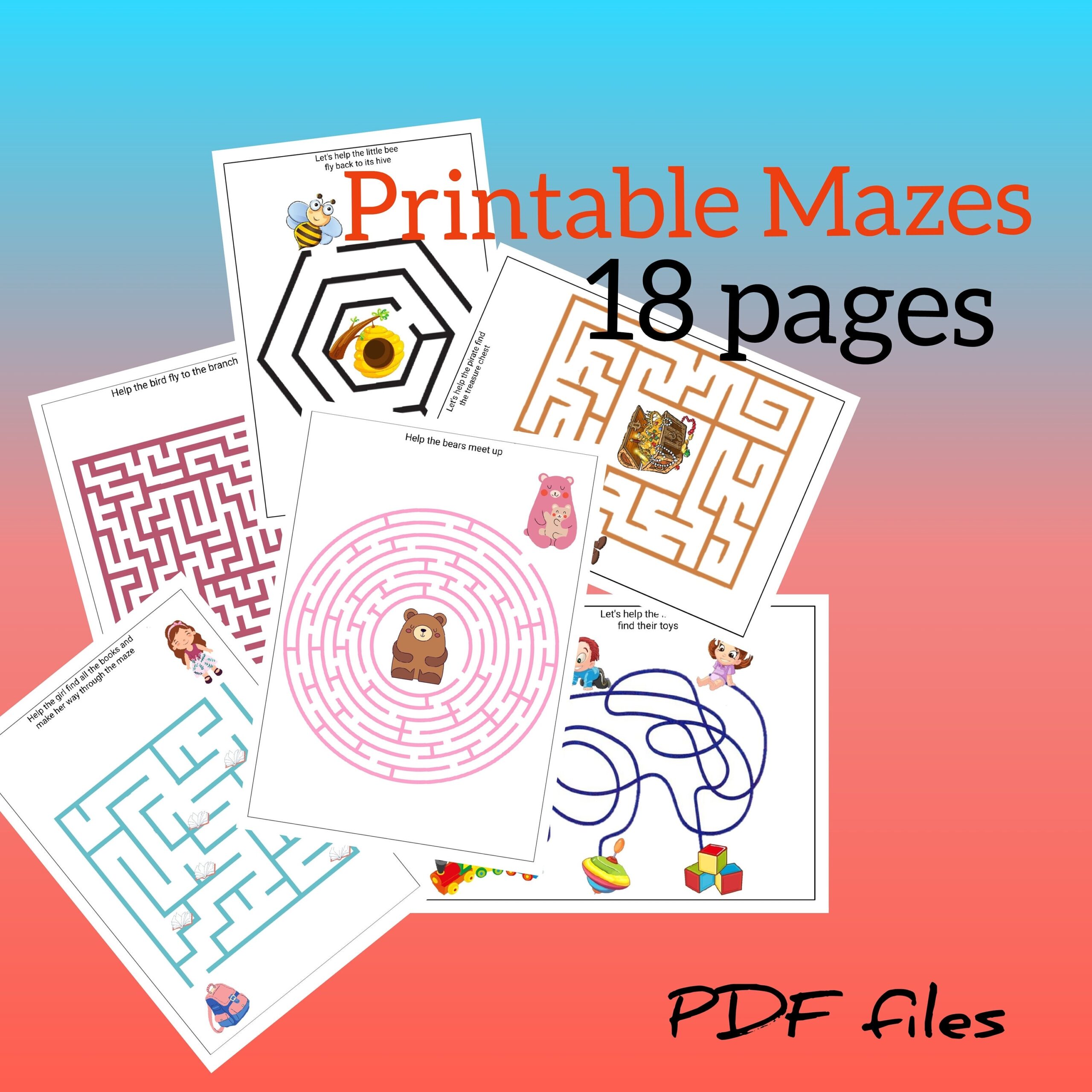 Maze Printable Etsy Espa a