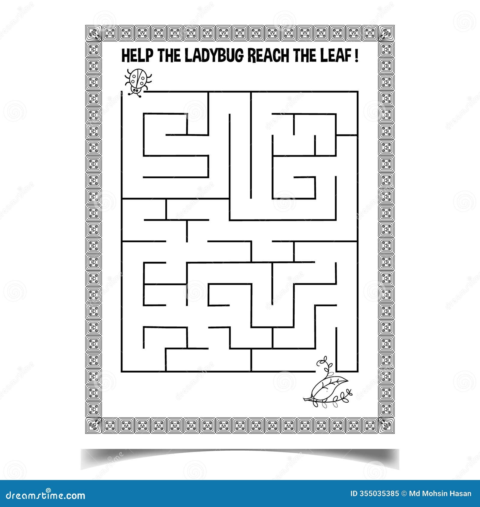 Maze Puzzle Worksheet For Children Busy Book Stock Vector Illustration Of Amazon Interior 355035385