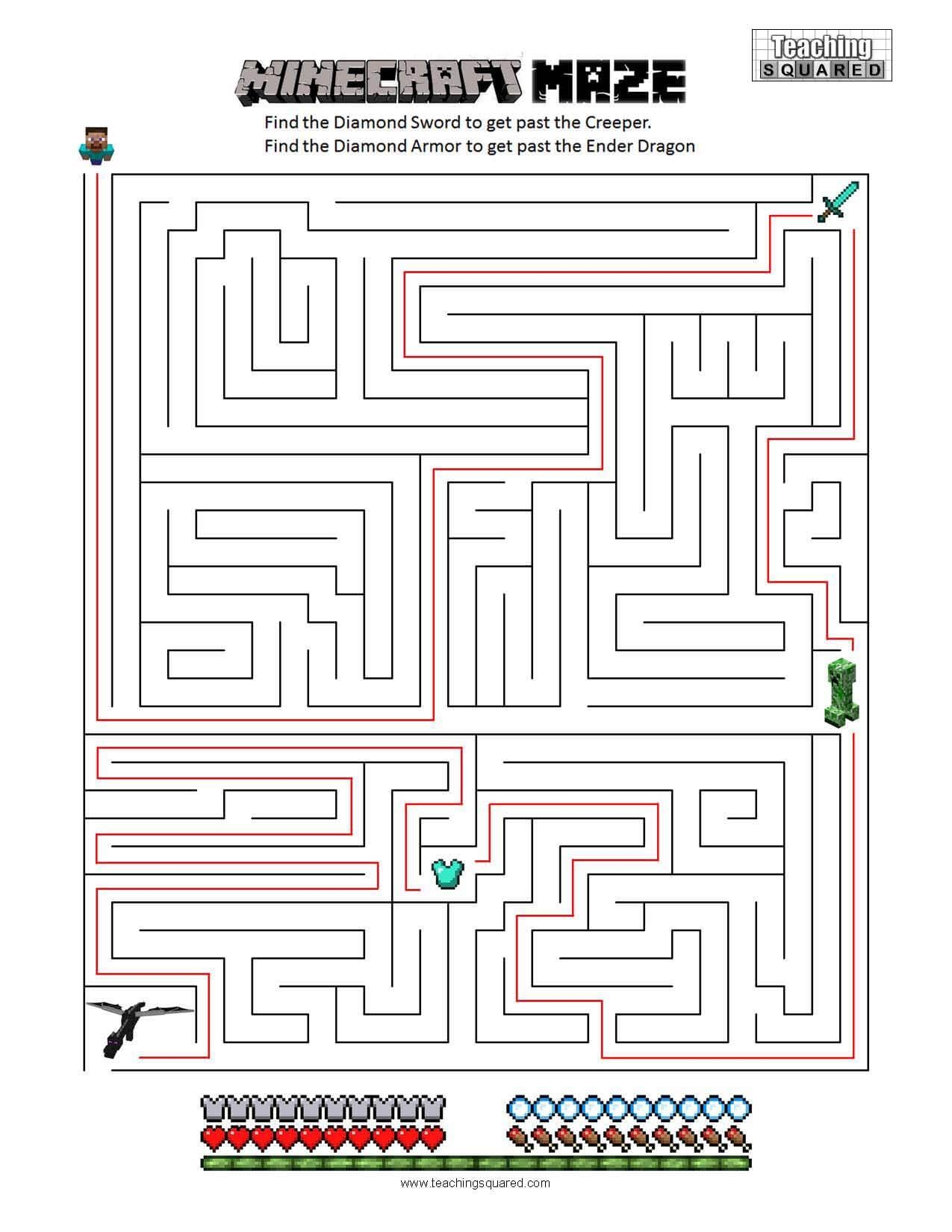 Mazes Teaching Squared Worksheets Library