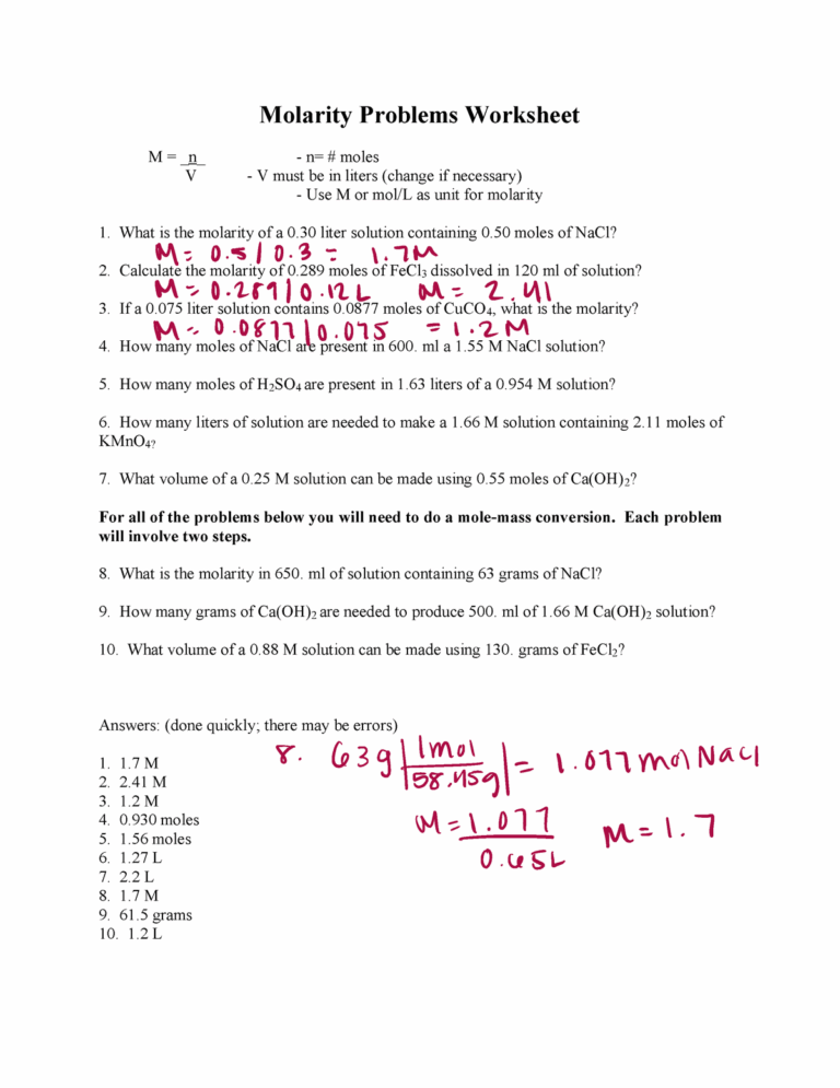 Molarity Worksheet Simplifying Rational Expressions Study Worksheets Library