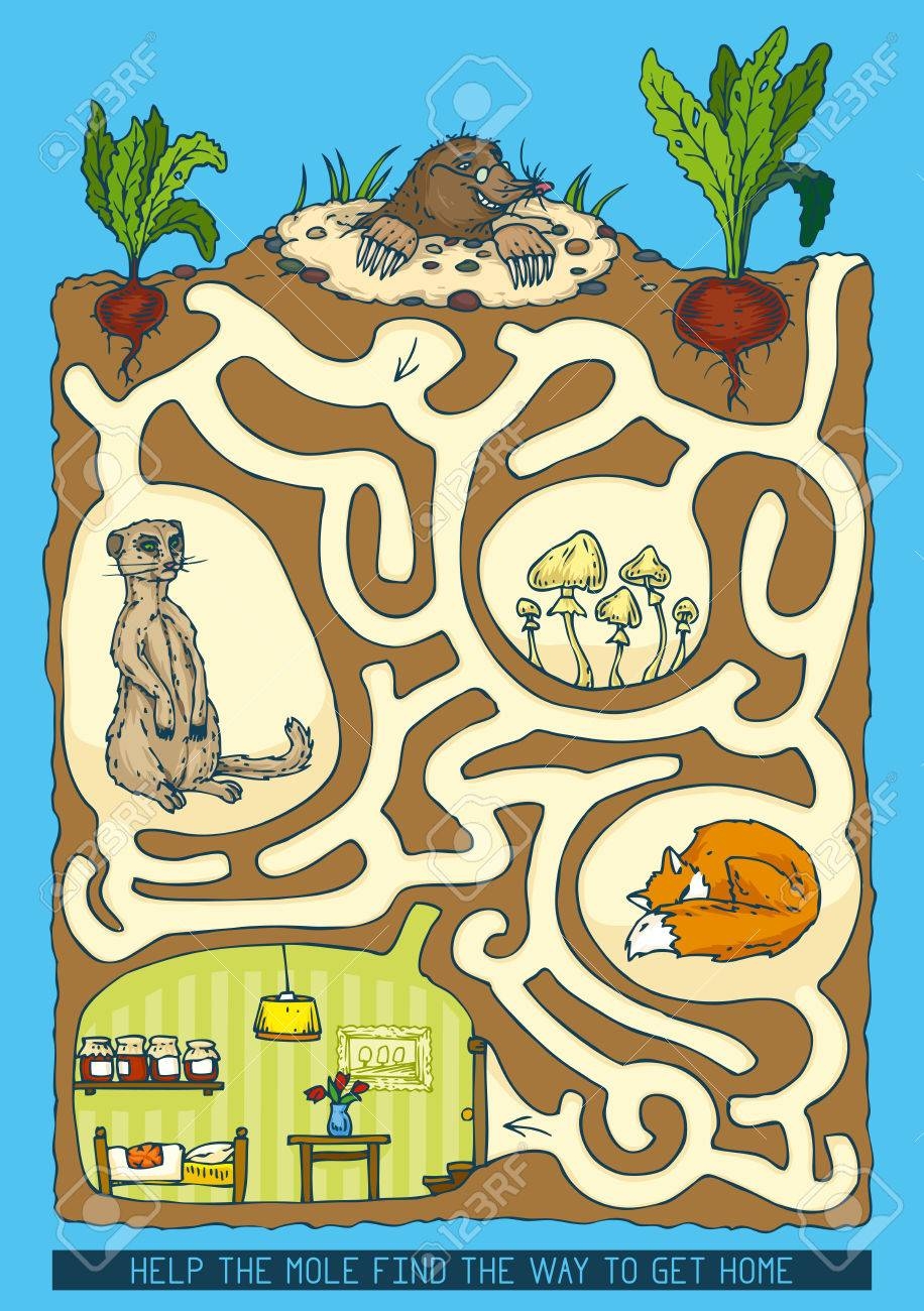 Mole Maze Game Help The Mole Find The Way To Get Home Royalty 