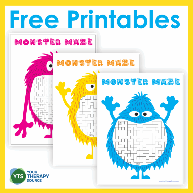 Monster Mazes PDF Free Printables Your Therapy Source