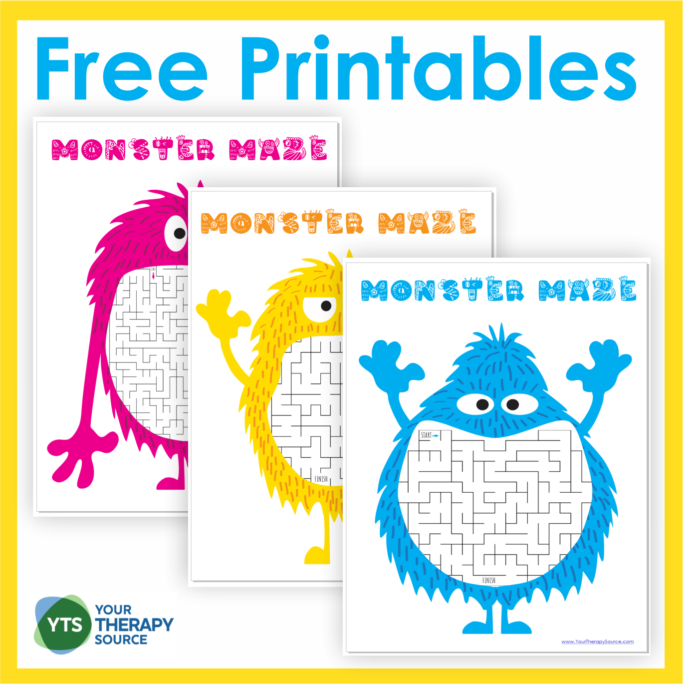 Monster Mazes PDF Free Printables Your Therapy Source