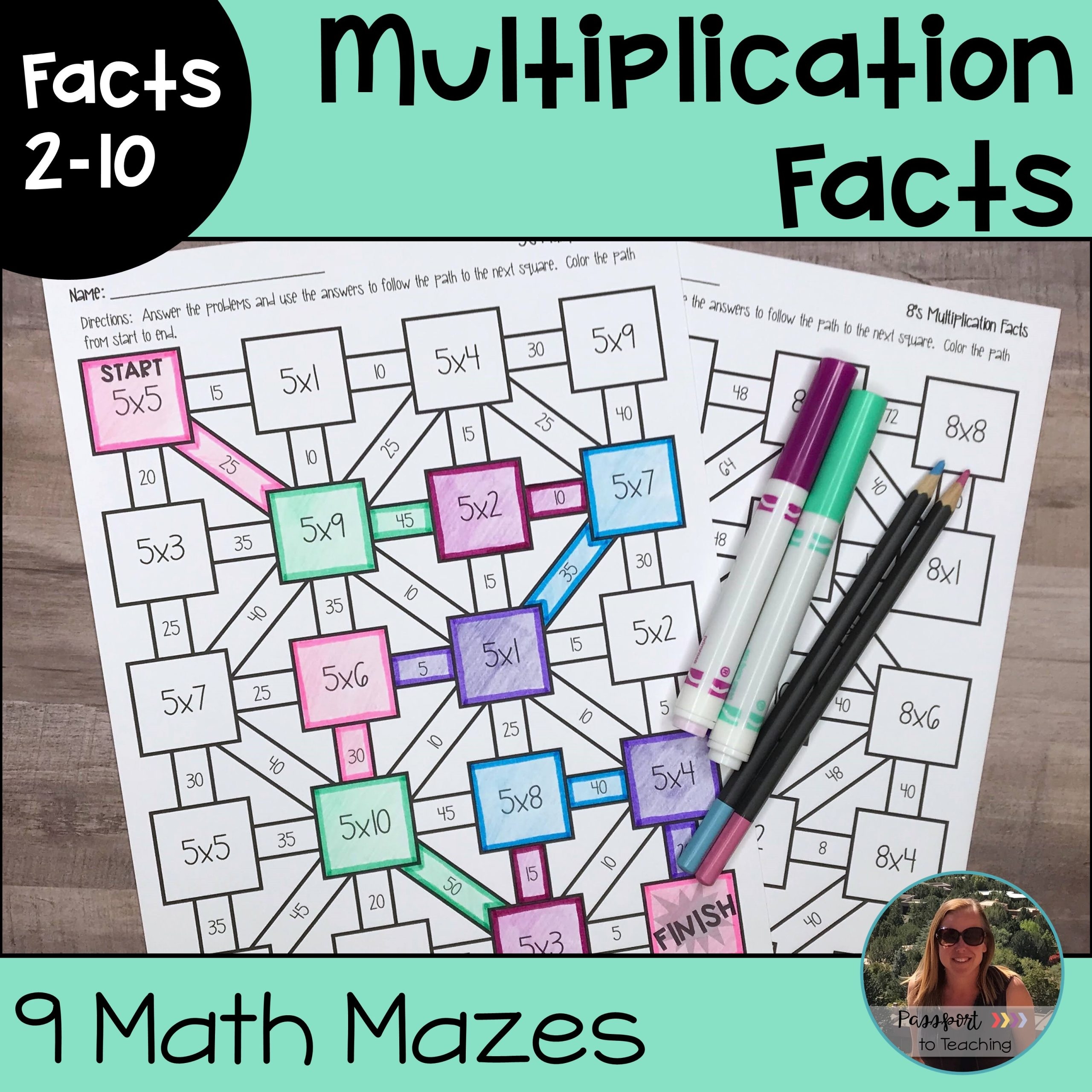 Multiplication Facts Math Mazes Made By Teachers