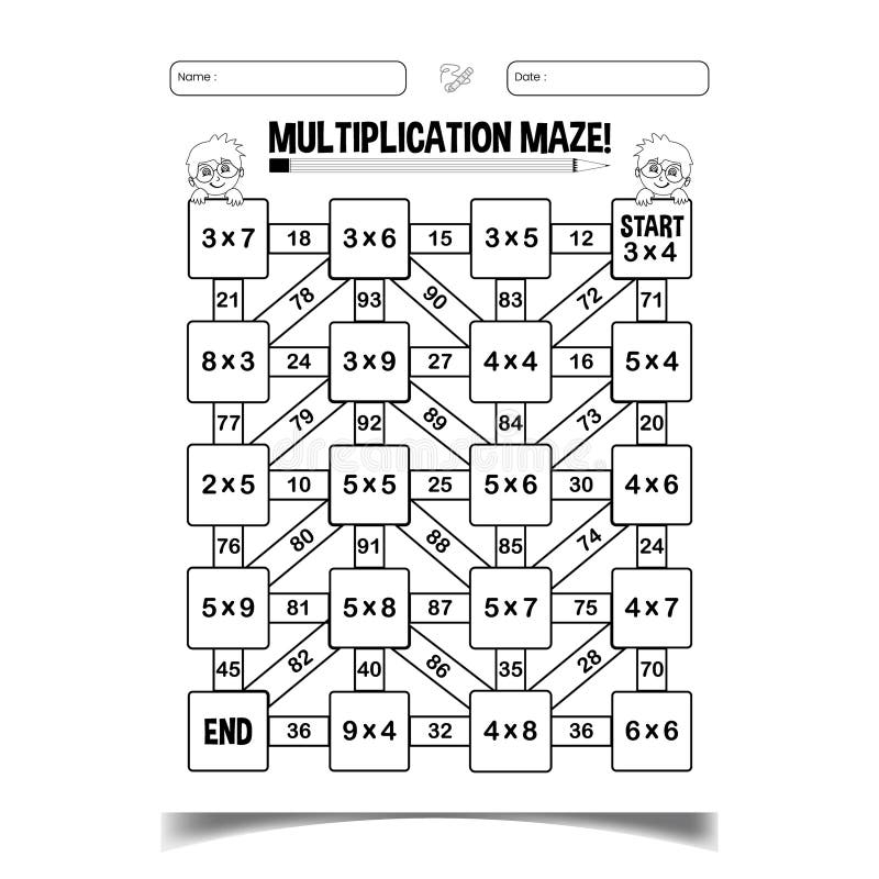 Multiplication Maze Stock Illustrations 148 Multiplication Maze 