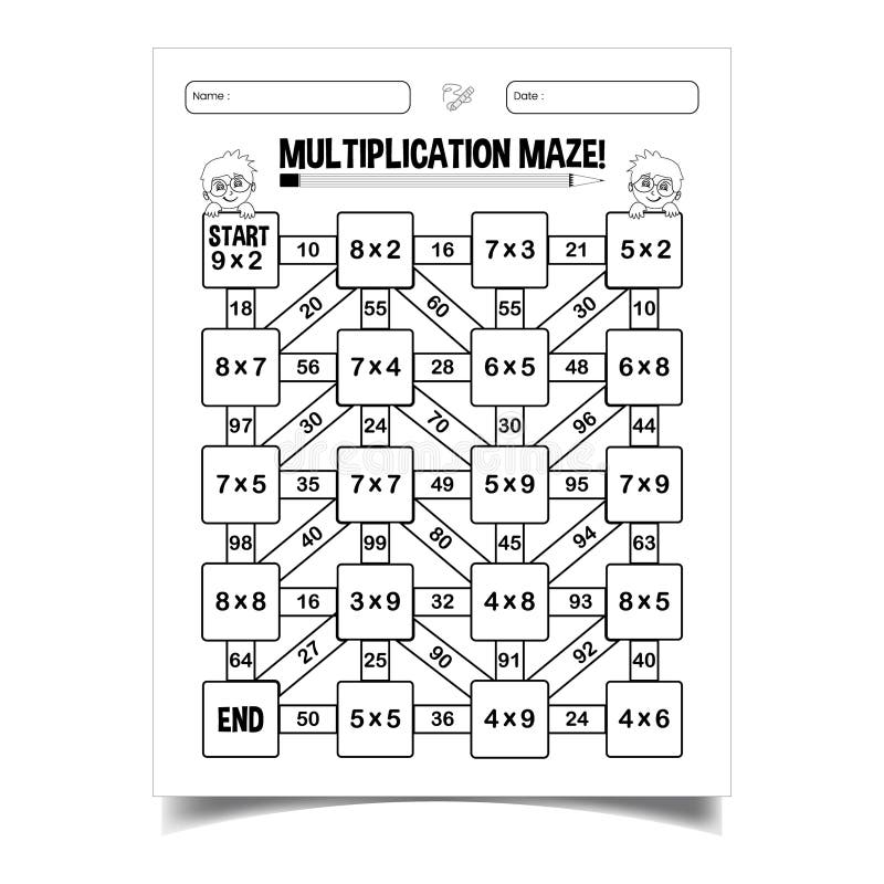 2 Digit Multiplication Worksheets Maze Free