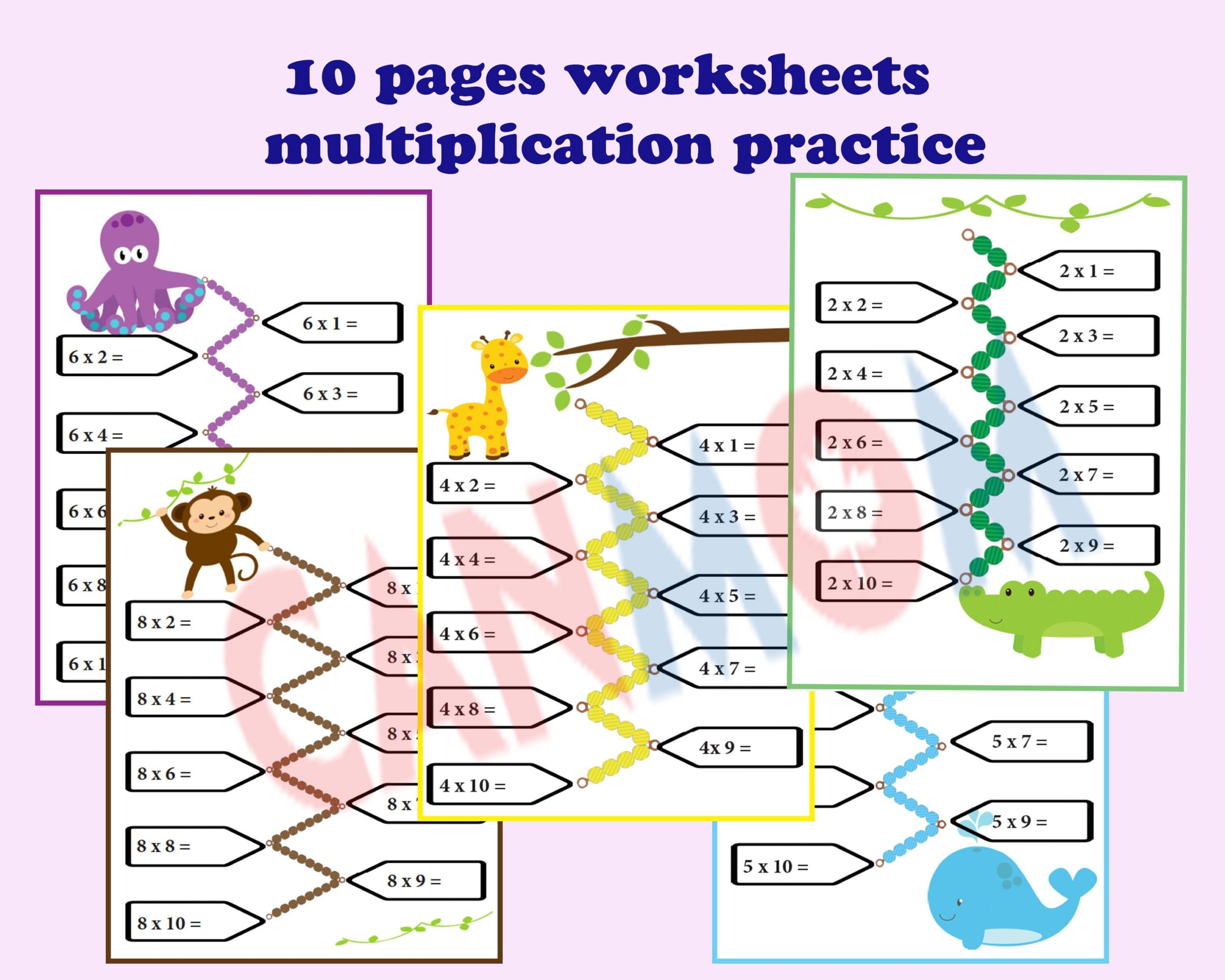Multiplication Worksheet Montessori Math Worksheet 