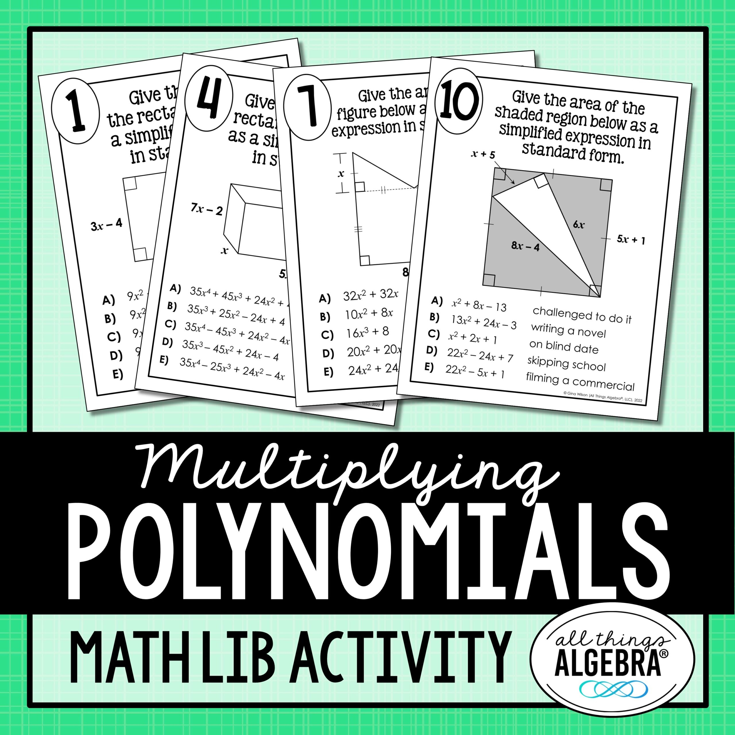 Multiplying Polynomials Maze Worksheet