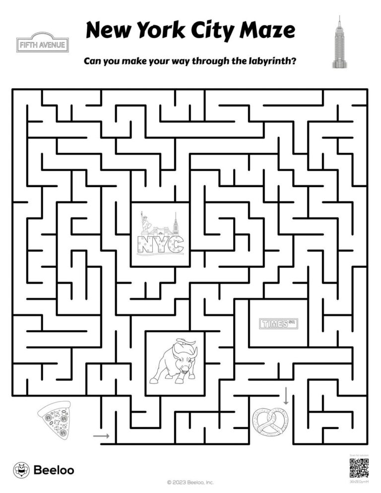 New York City Maze Beeloo Printable Crafts And Activities For Kids