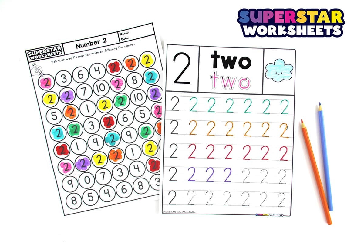 Number 2 Worksheets Superstar Worksheets