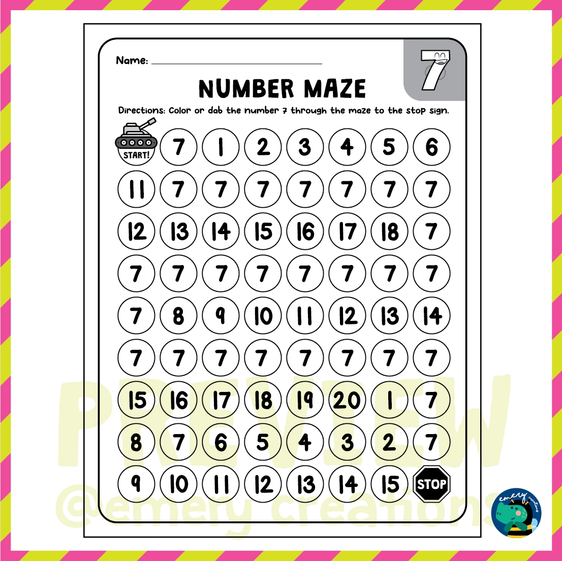 Number Mazes 1 20 Dot The Number Mazes Worksheets Made By Teachers