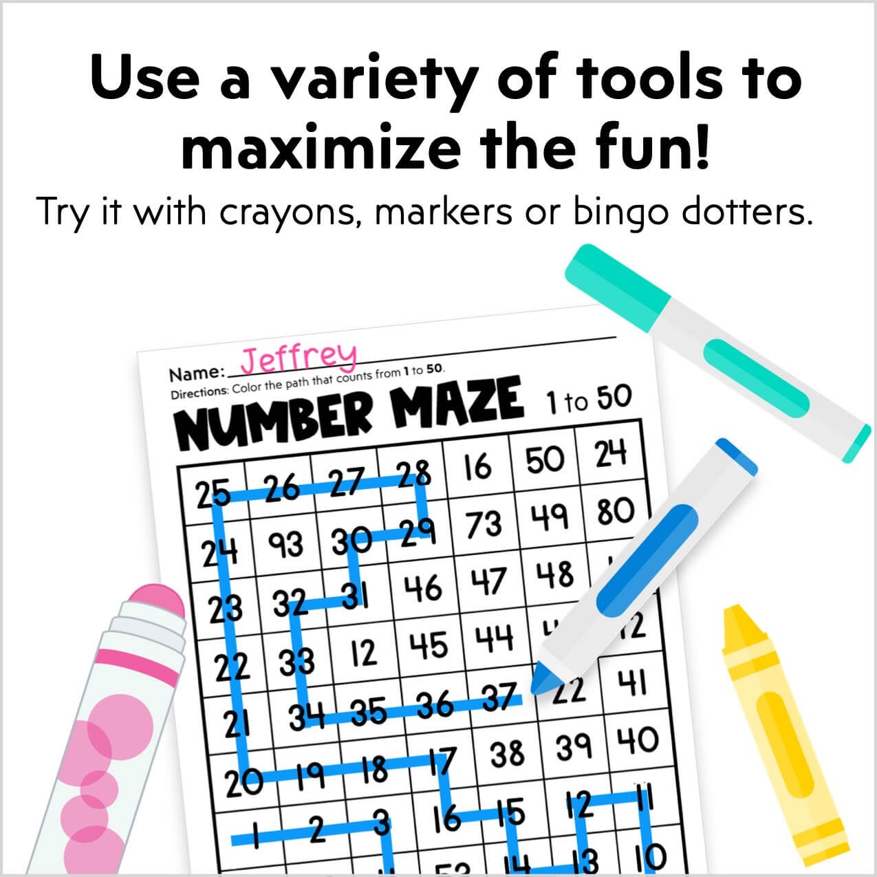 Number Mazes For Sequencing Numbers To 120 Kinder Craze