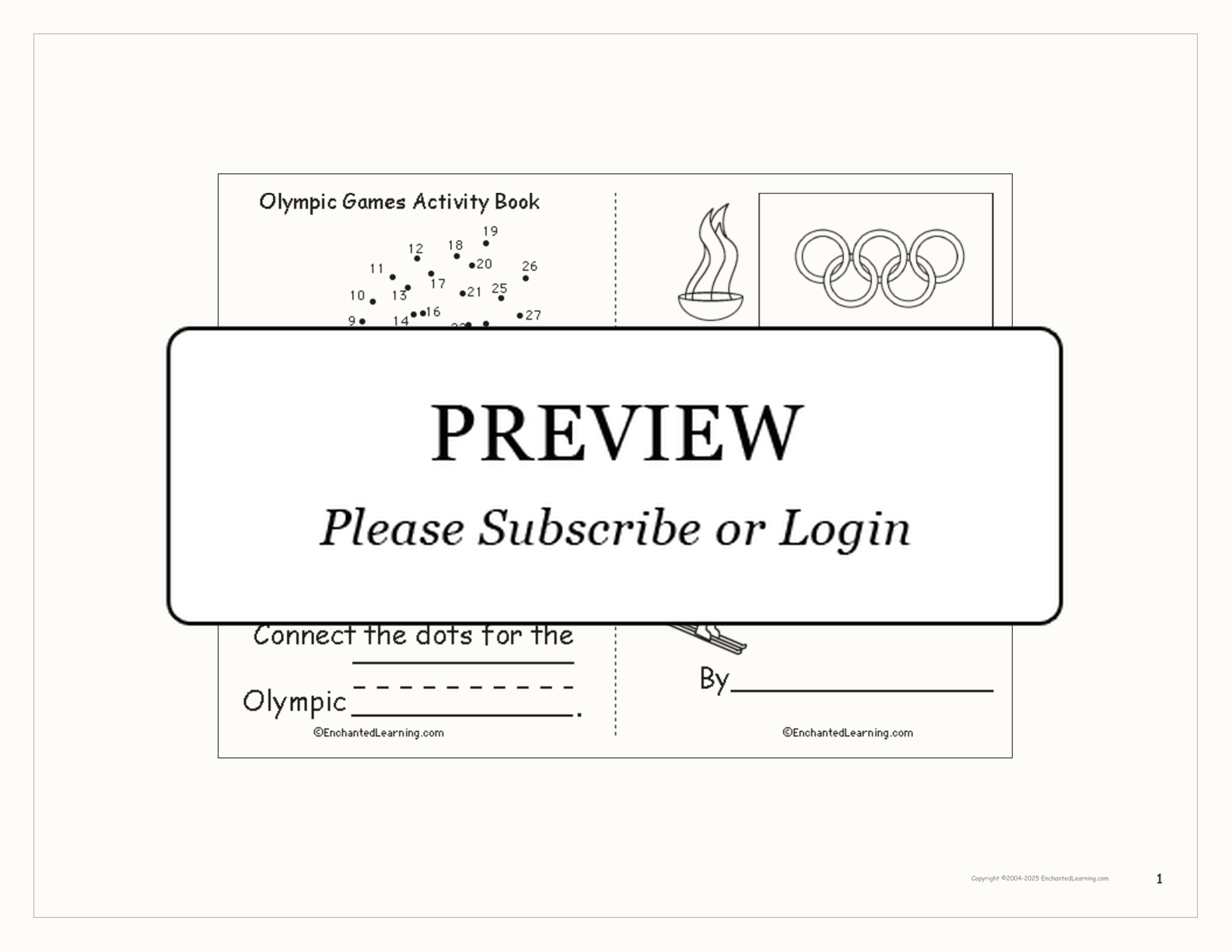 Olympic Games Activity Book Enchanted Learning