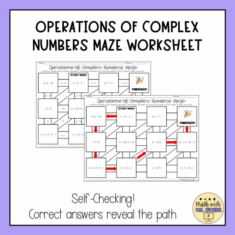 Operations Of Complex Numbers Official Maze