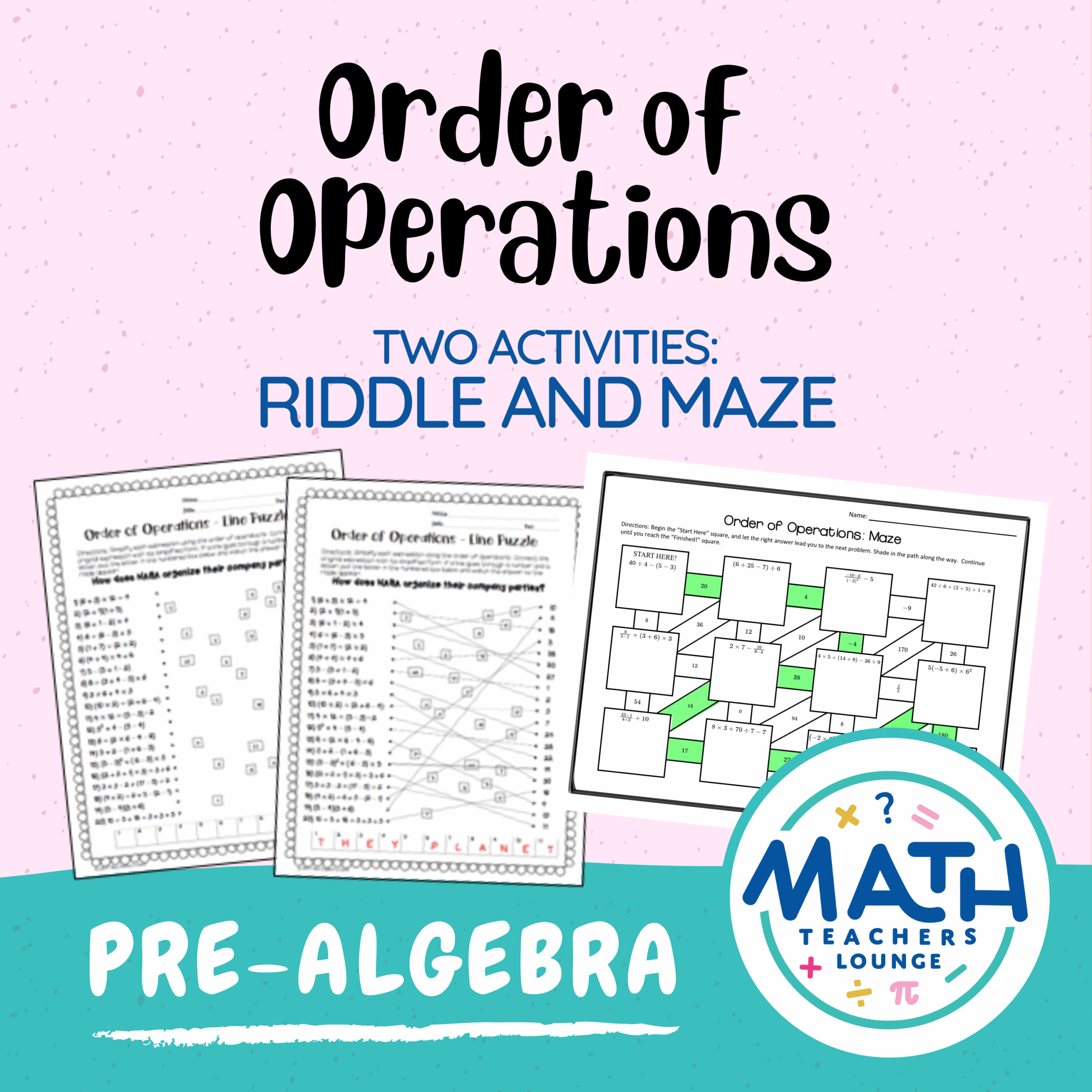 Order Of Operation Riddle And Maze Made By Teachers