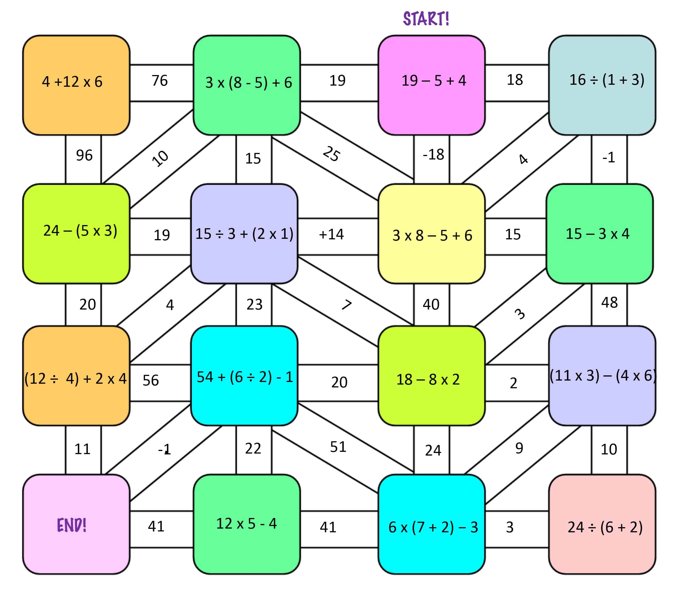 Order Of Operations Maze 2 Mr R s World Of Math