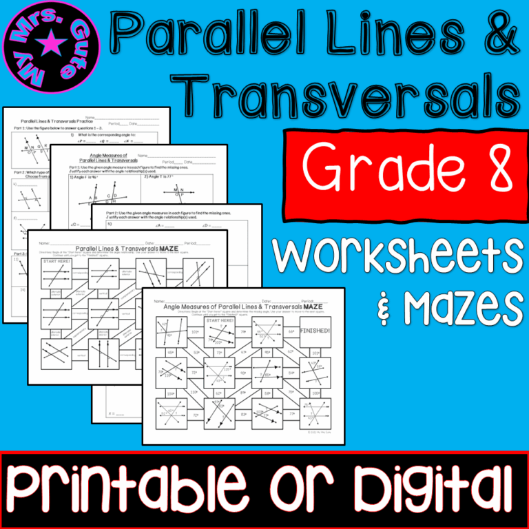 Parallel Lines And Transversals Angle Relationships Math