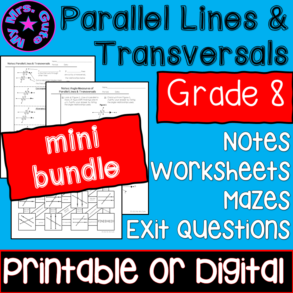 Parallel Lines U0026 Transversals Angle Relationships Math Notes 