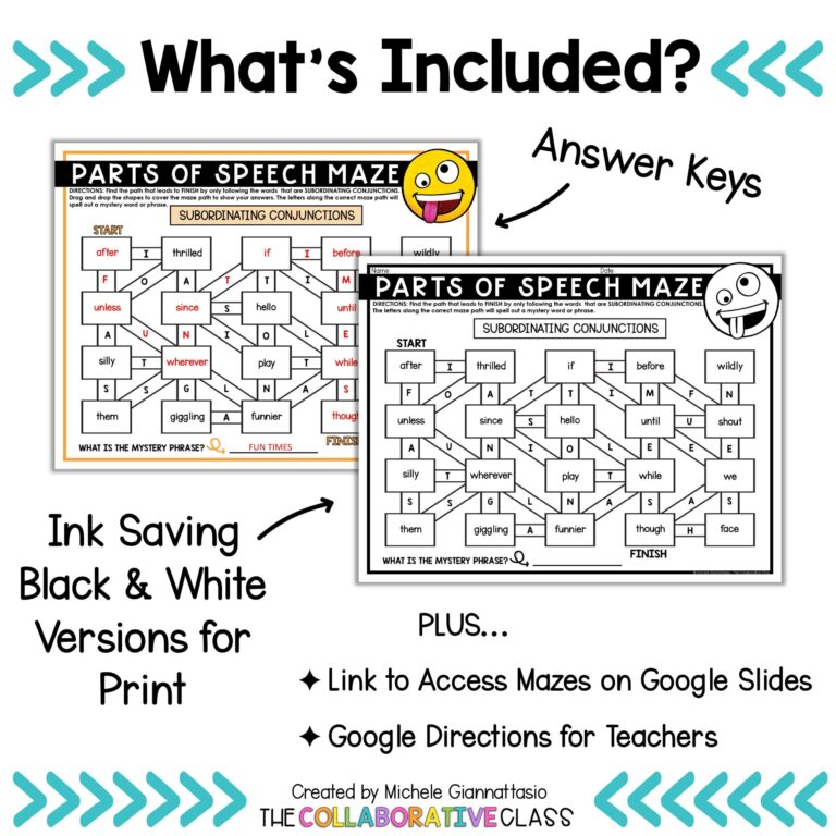 Parts Of Speech Activities Maze Puzzles Distance Learning