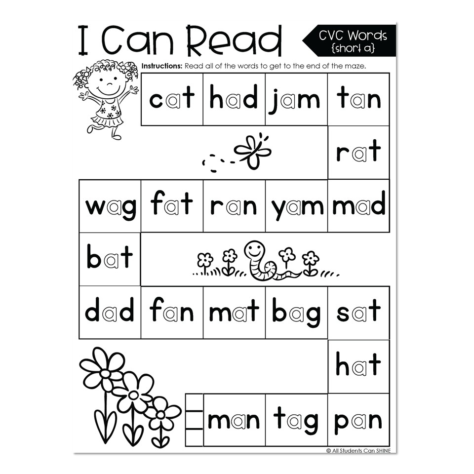Phonics Maze Worksheet