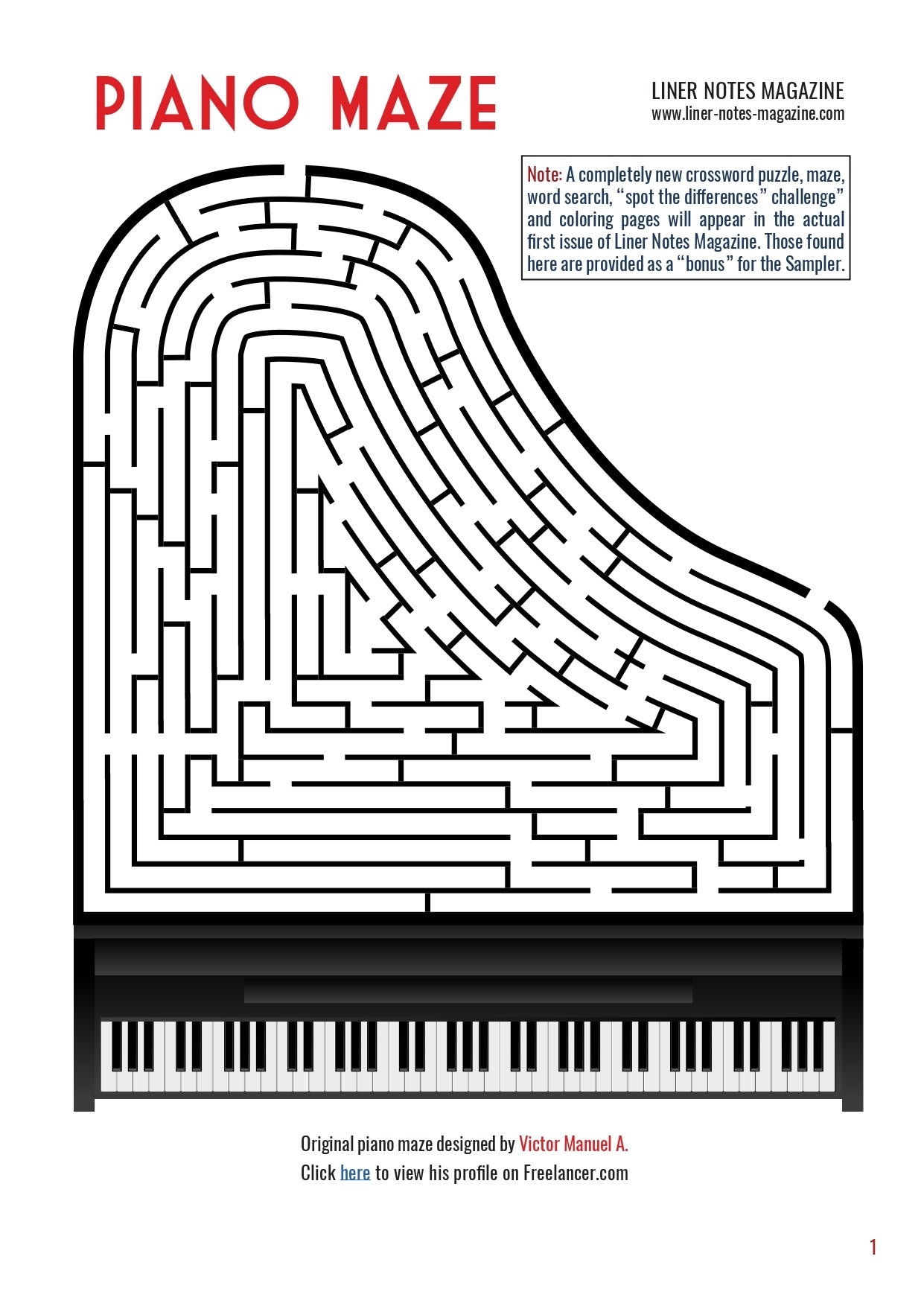 Piano Maze Liner Notes Magazine