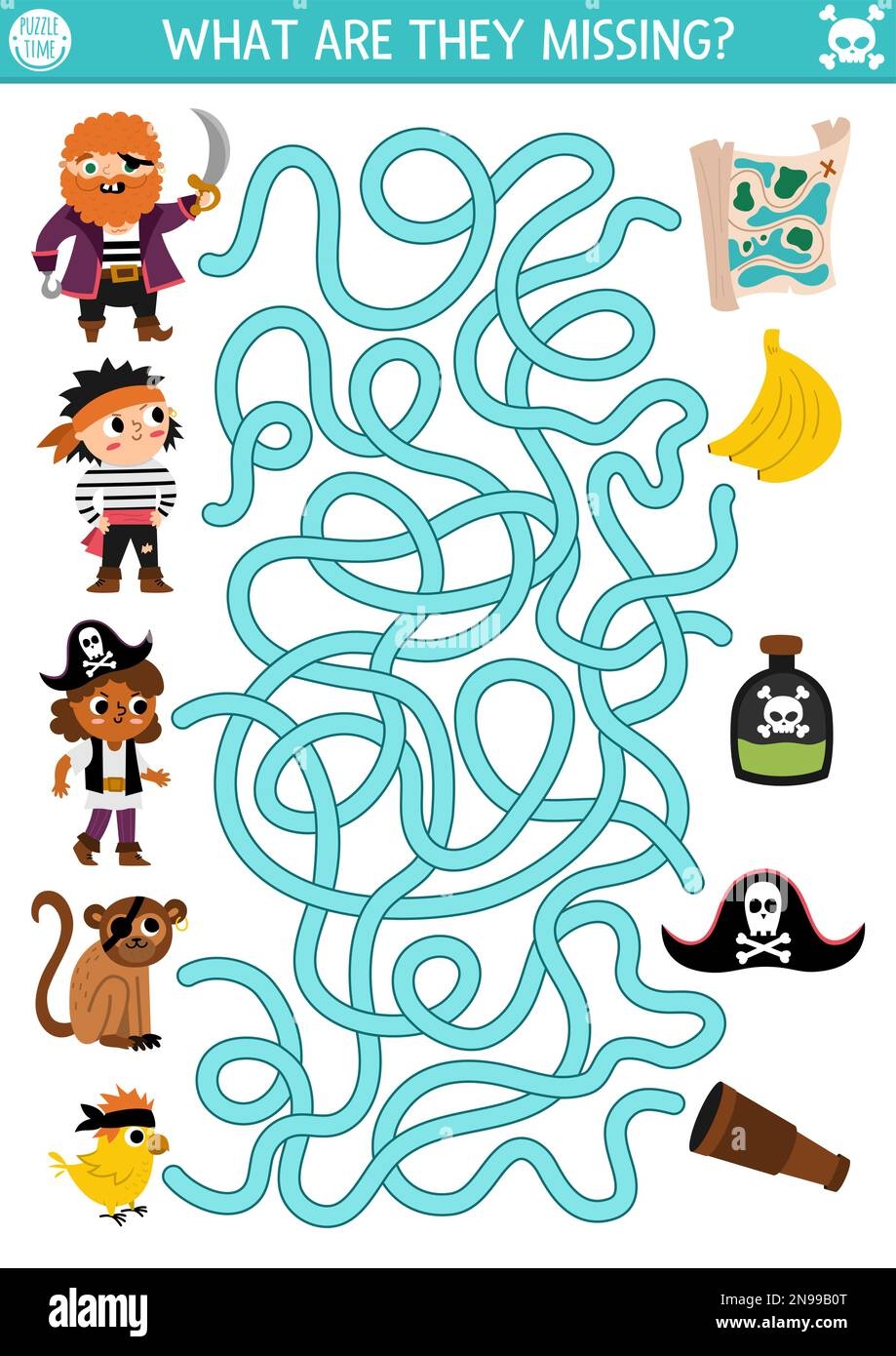 Pirate Maze Worksheet